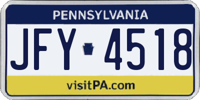 PA license plate JFY4518