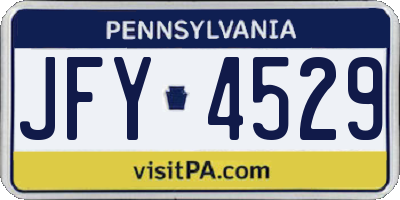 PA license plate JFY4529