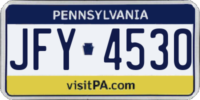 PA license plate JFY4530