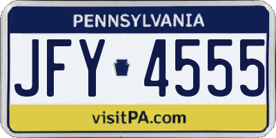 PA license plate JFY4555