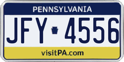 PA license plate JFY4556