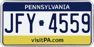 PA license plate JFY4559