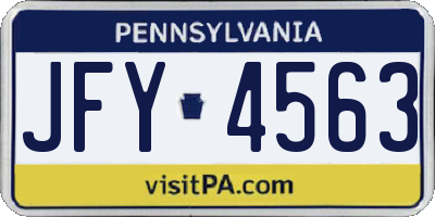 PA license plate JFY4563
