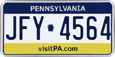 PA license plate JFY4564