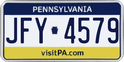 PA license plate JFY4579