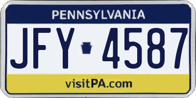 PA license plate JFY4587