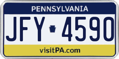 PA license plate JFY4590