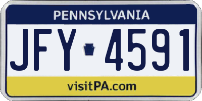PA license plate JFY4591