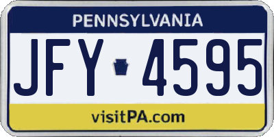 PA license plate JFY4595