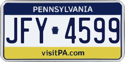 PA license plate JFY4599
