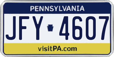 PA license plate JFY4607