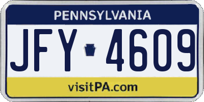 PA license plate JFY4609