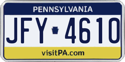 PA license plate JFY4610