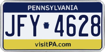 PA license plate JFY4628