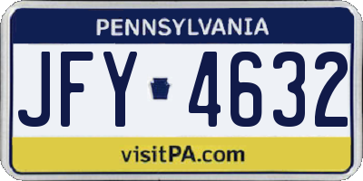 PA license plate JFY4632