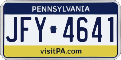 PA license plate JFY4641