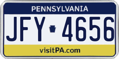 PA license plate JFY4656