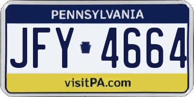 PA license plate JFY4664