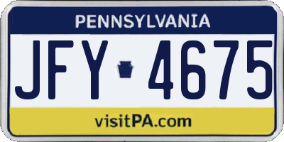 PA license plate JFY4675