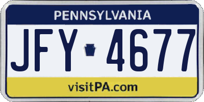 PA license plate JFY4677