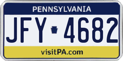 PA license plate JFY4682