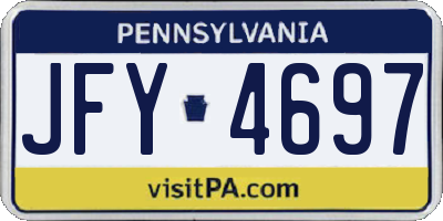 PA license plate JFY4697