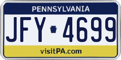 PA license plate JFY4699