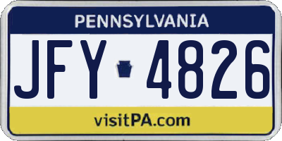 PA license plate JFY4826