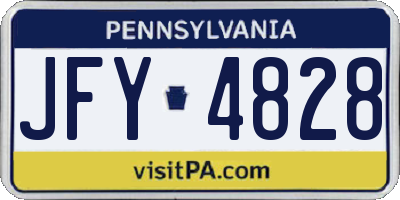 PA license plate JFY4828