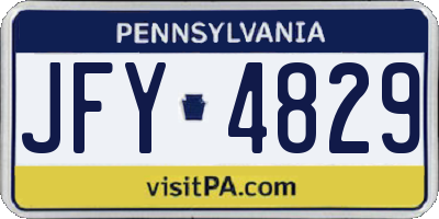 PA license plate JFY4829