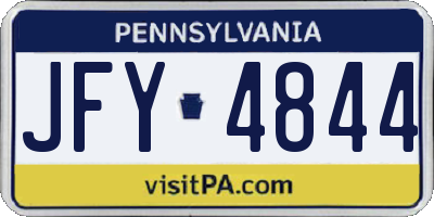 PA license plate JFY4844
