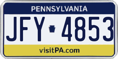 PA license plate JFY4853
