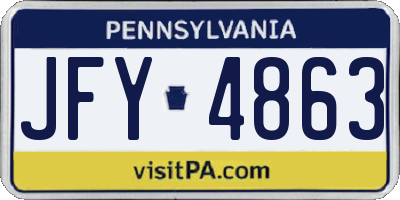 PA license plate JFY4863