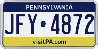 PA license plate JFY4872