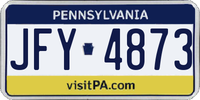 PA license plate JFY4873