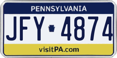 PA license plate JFY4874