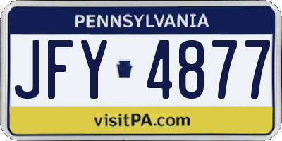 PA license plate JFY4877
