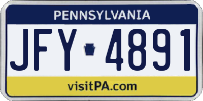 PA license plate JFY4891