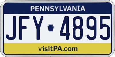 PA license plate JFY4895