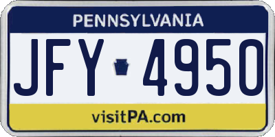PA license plate JFY4950