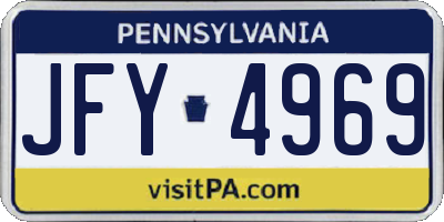 PA license plate JFY4969