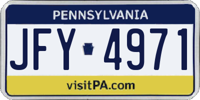 PA license plate JFY4971