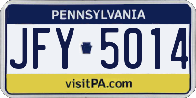 PA license plate JFY5014