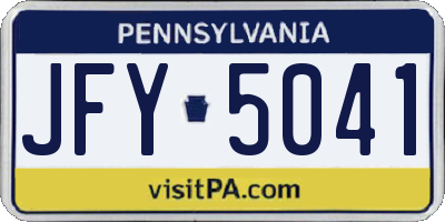 PA license plate JFY5041
