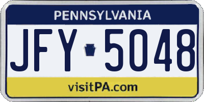 PA license plate JFY5048