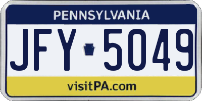 PA license plate JFY5049