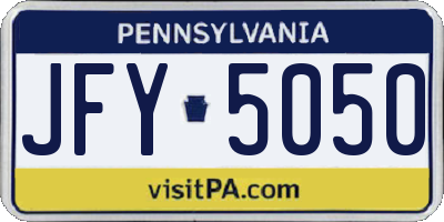 PA license plate JFY5050