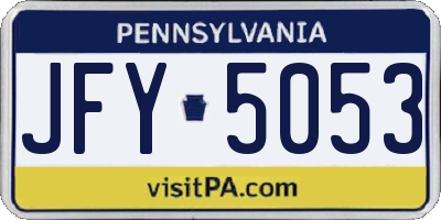 PA license plate JFY5053