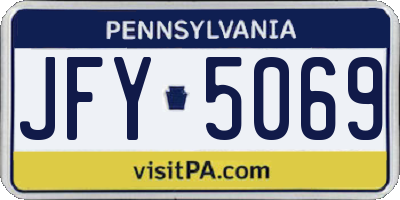 PA license plate JFY5069