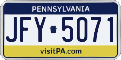PA license plate JFY5071